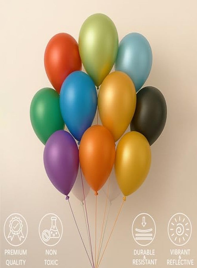 JUST PARTY بالونات معدنية من جست بارتي - عبوة من 50 بالونًا (متعددة الألوان) - Image 5